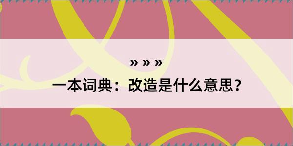 一本词典：改造是什么意思？