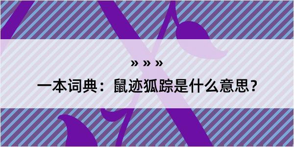 一本词典：鼠迹狐踪是什么意思？