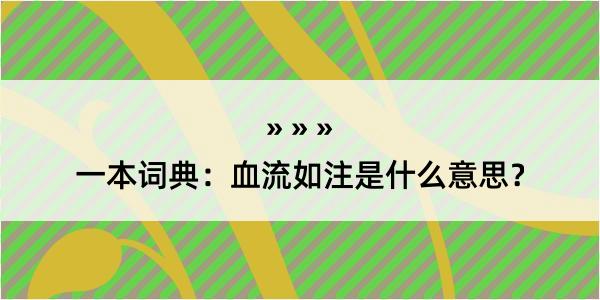 一本词典：血流如注是什么意思？