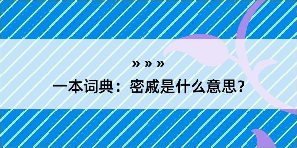 一本词典：密戚是什么意思？