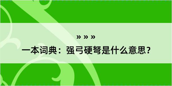 一本词典：强弓硬弩是什么意思？