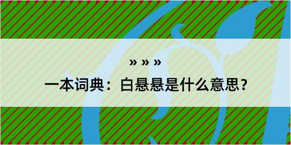 一本词典：白悬悬是什么意思？