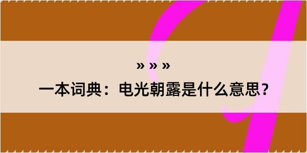 一本词典：电光朝露是什么意思？