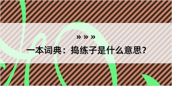 一本词典：捣练子是什么意思？