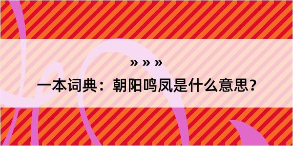 一本词典：朝阳鸣凤是什么意思？