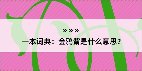 一本词典：金鸦觜是什么意思？