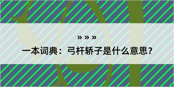 一本词典：弓杆轿子是什么意思？