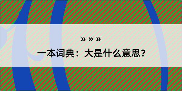 一本词典：大是什么意思？