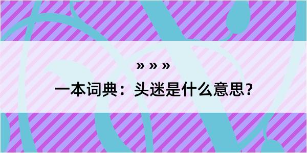 一本词典：头迷是什么意思？