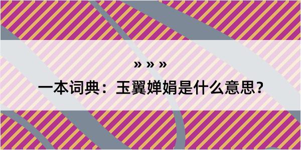 一本词典：玉翼婵娟是什么意思？