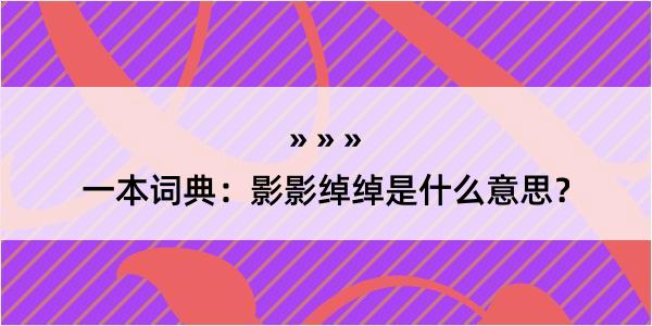 一本词典：影影绰绰是什么意思？