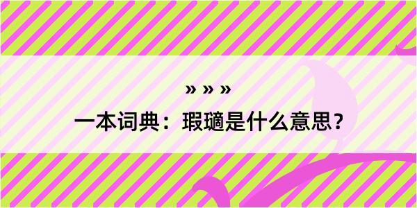 一本词典：瑕瓋是什么意思？