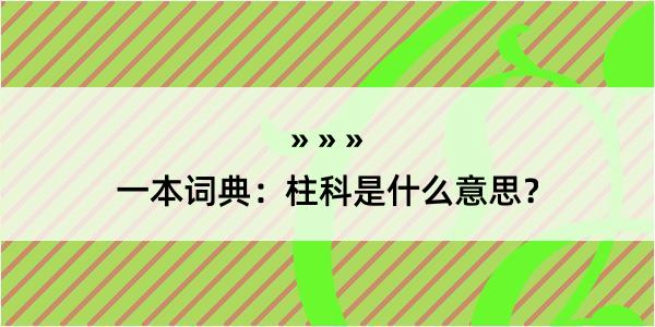 一本词典：柱科是什么意思？