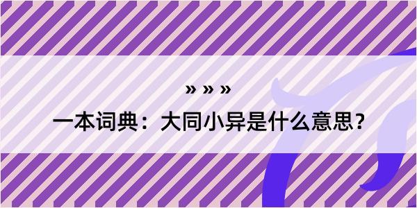 一本词典：大同小异是什么意思？