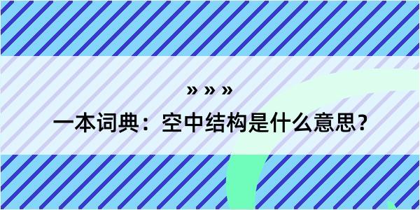 一本词典：空中结构是什么意思？