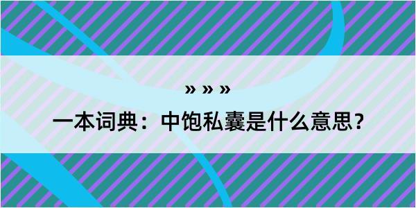 一本词典：中饱私囊是什么意思？