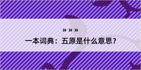 一本词典：五原是什么意思？