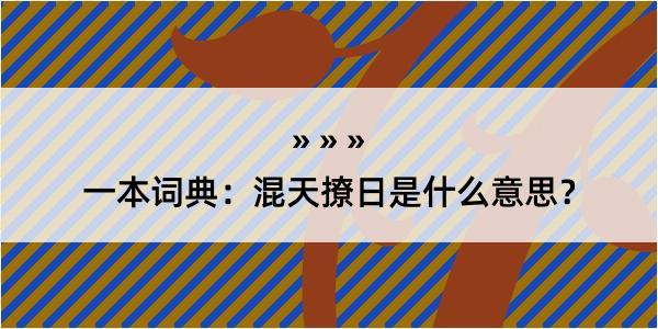 一本词典：混天撩日是什么意思？