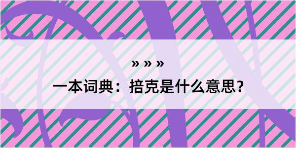 一本词典：掊克是什么意思？