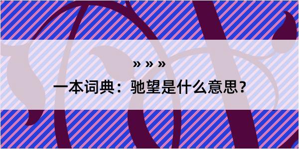 一本词典：驰望是什么意思？