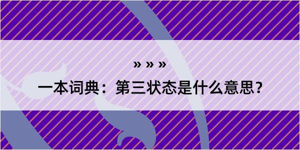 一本词典：第三状态是什么意思？