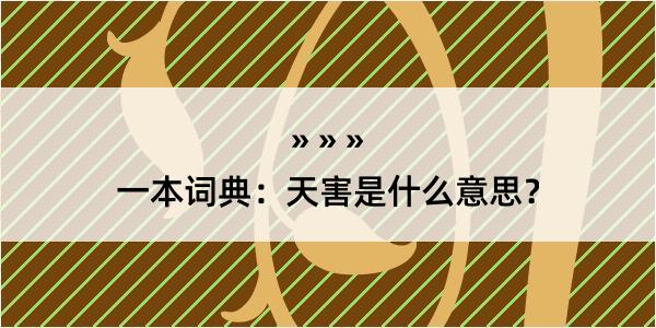 一本词典：天害是什么意思？