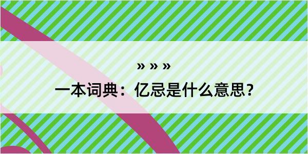 一本词典：亿忌是什么意思？