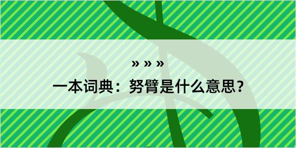 一本词典：努臂是什么意思？