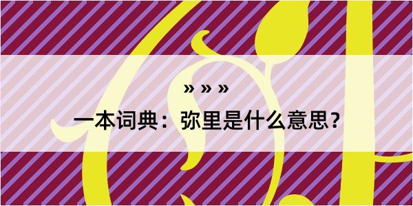 一本词典：弥里是什么意思？