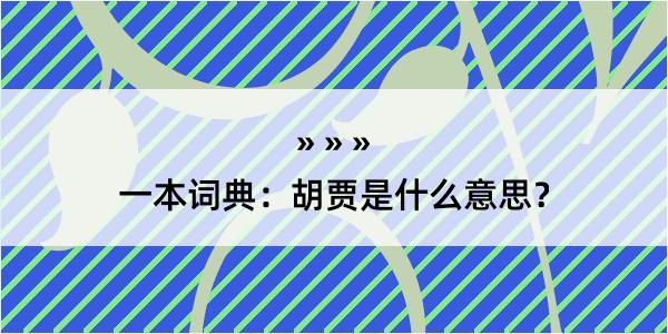 一本词典：胡贾是什么意思？