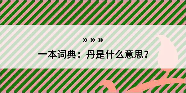 一本词典：丹是什么意思？