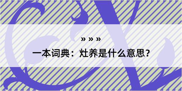 一本词典：灶养是什么意思？