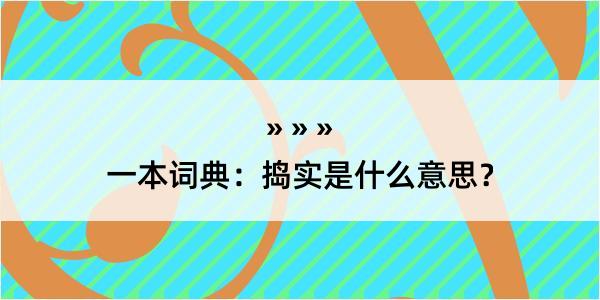 一本词典：捣实是什么意思？