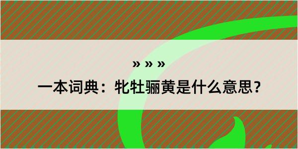 一本词典：牝牡骊黄是什么意思？