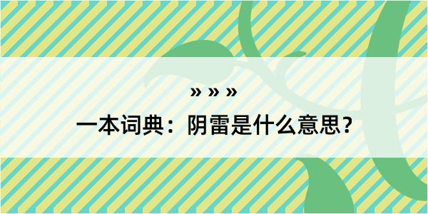 一本词典：阴雷是什么意思？