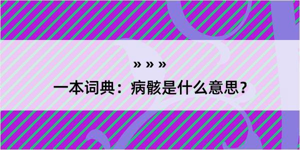 一本词典：病骸是什么意思？