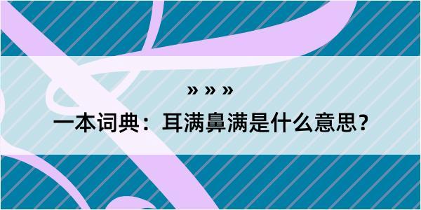 一本词典：耳满鼻满是什么意思？