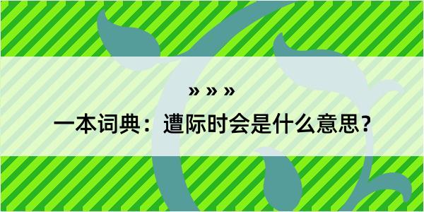 一本词典：遭际时会是什么意思？