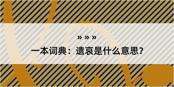 一本词典：遗哀是什么意思？