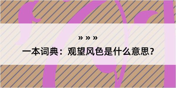 一本词典：观望风色是什么意思？