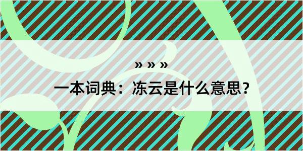 一本词典：冻云是什么意思？