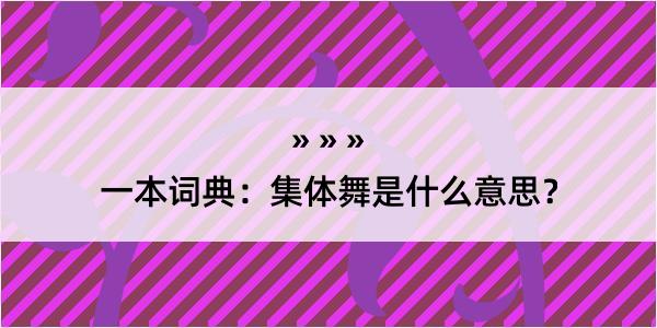 一本词典：集体舞是什么意思？