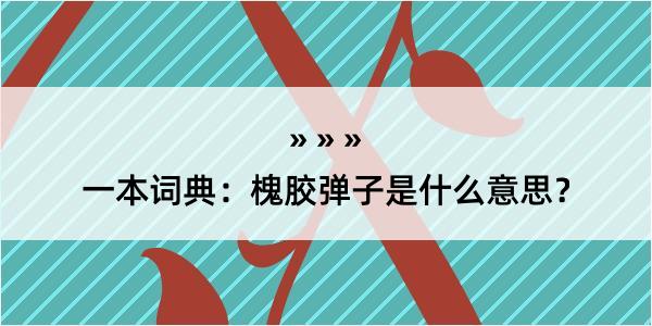 一本词典：槐胶弹子是什么意思？