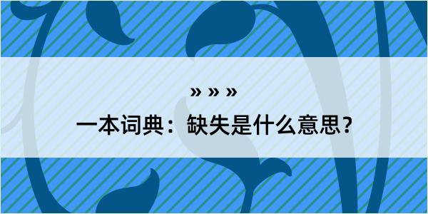 一本词典：缺失是什么意思？