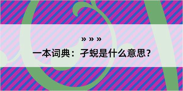 一本词典：孑蜺是什么意思？