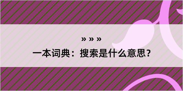 一本词典：搜索是什么意思？