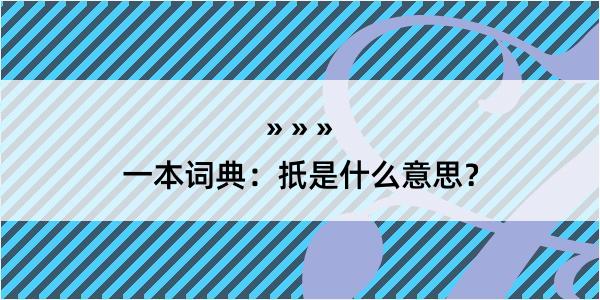 一本词典：扺是什么意思？