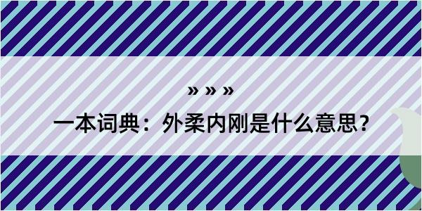 一本词典：外柔内刚是什么意思？