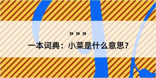 一本词典：小菜是什么意思？