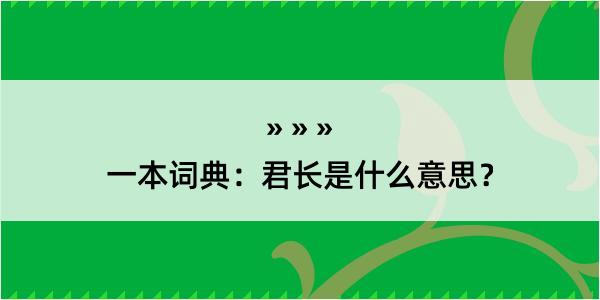 一本词典：君长是什么意思？